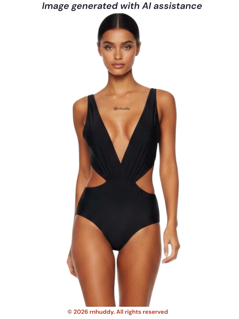 South Beach size 10 (EU42) black cutout swimsuit